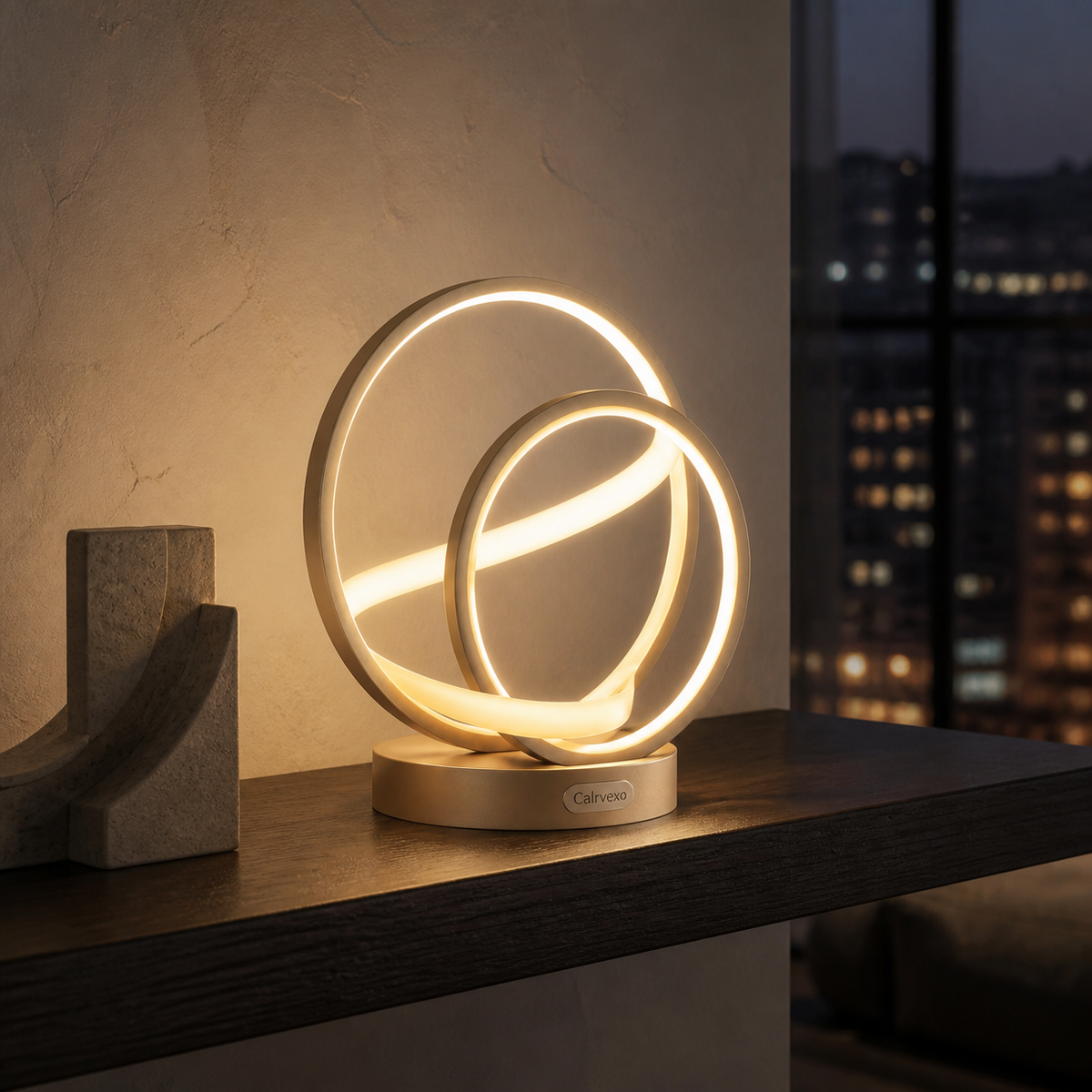 Aureline Halo Shelf Lamp in an alternate lifestyle setting