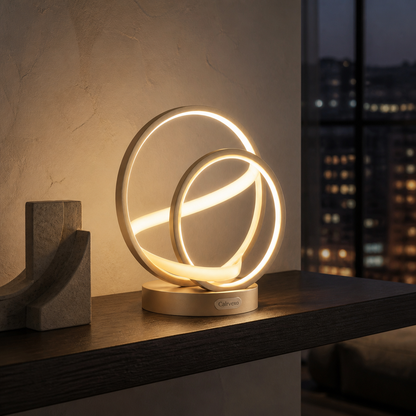 Aureline Halo Shelf Lamp in an alternate lifestyle setting