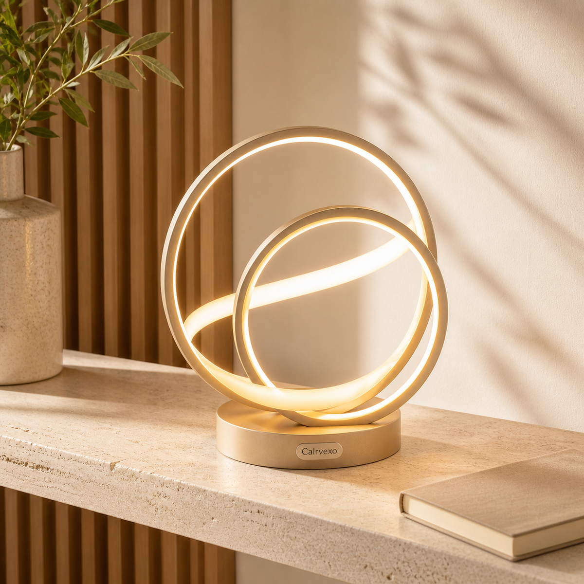 Aureline Halo Shelf Lamp in a second styled setting