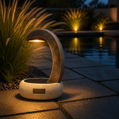 MossArc Solar Garden Light in an alternate lifestyle setting