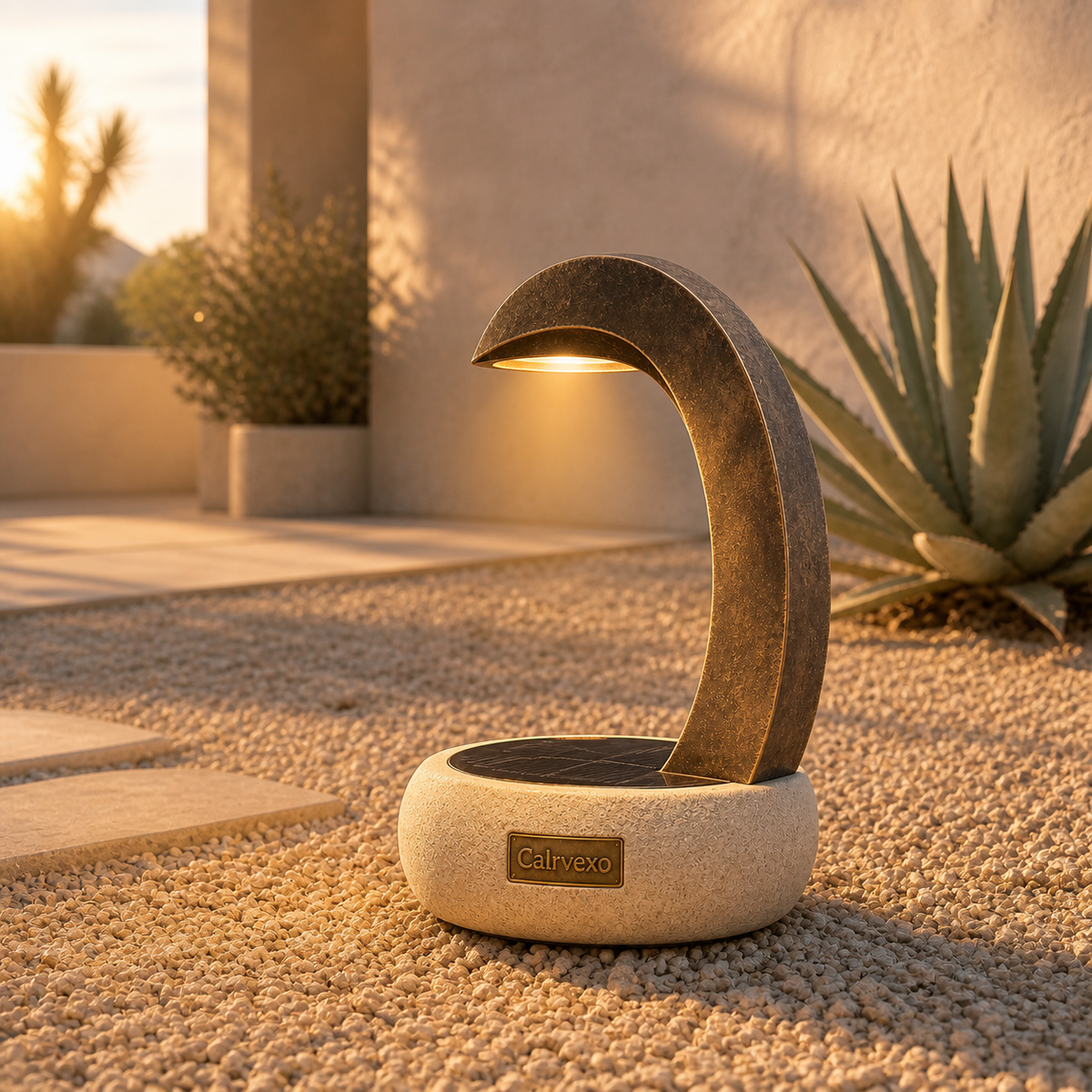 MossArc Solar Garden Light in a second styled setting