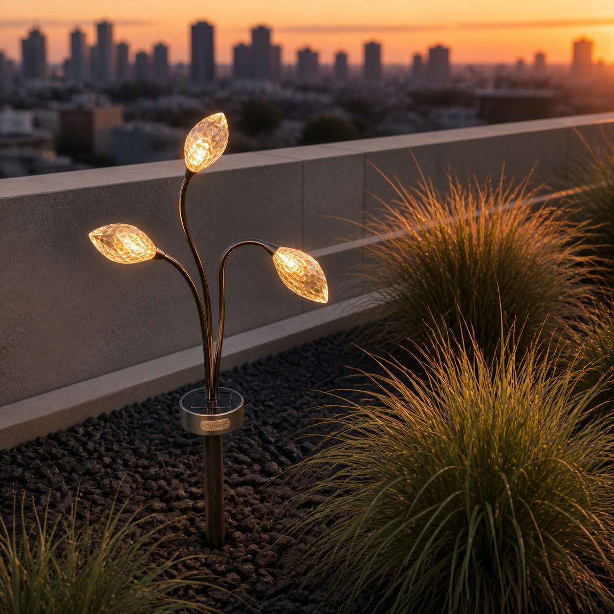 Dewspire Garden Stake Light in a second styled setting